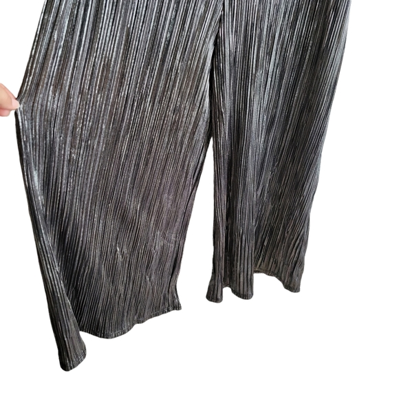 NWT Target Art Class Jumpsuit Cold Shoulder Wide Leg Black Silver Sz 14/16 - Picture 5 of 7